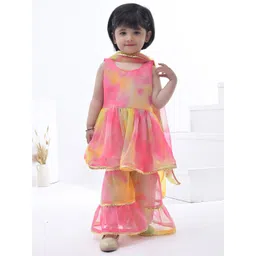 bannhi by priyanka rathore Bannhi Girls Ethnic Motifs Printed Regular Kurta with Palazzos & With Dupatta-picture-23