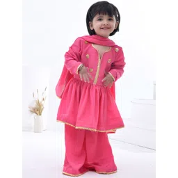 bannhi by priyanka rathore Bannhi Girls Ethnic Motifs Printed Regular Kurta with Palazzos & With Dupatta-picture-20