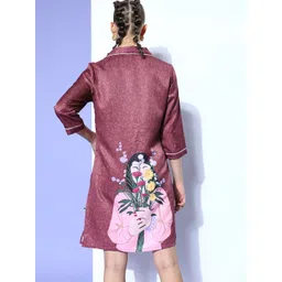 Bannos Swagger Burgundy Floral Joyful Retreat Nightdress-image-26