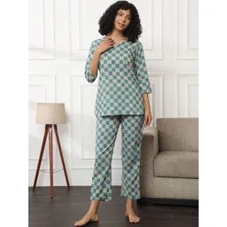 Bannos Swagger Checked Pure Cotton Night suit-picture-17