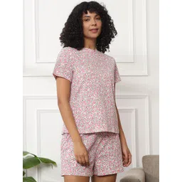 Bannos Swagger Floral Printed Cotton Night suit image 5