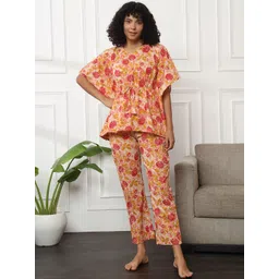 Bannos Swagger Floral Printed Night Suit-picture-10