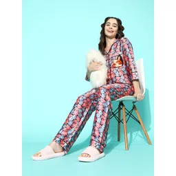 Bannos Swagger Floral Printed Night suit AH-BT-312-PNK-picture-28