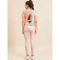 Bannos Swagger Light Blue Tie and Dye Printed Round Neck T-shirt & Tight-picture-31