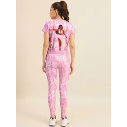 Bannos Swagger Purple Tie and Dye Printed Round Neck T-shirt & Tight-picture-30