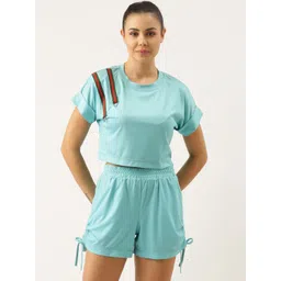 Bannos Swagger Women Blue Solid Sports Co-Ords-picture-24