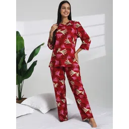 Bannos Swagger Women Floral Printed Night suit-picture-36