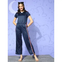 Bannos Swagger Women Navy Blue Solid Workleisure Set-picture-13