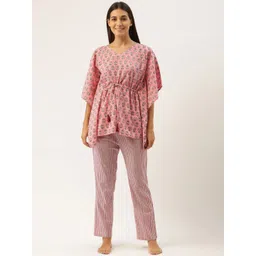 Bannos Swagger Women Printed Kaftan Nightsuit-picture-29
