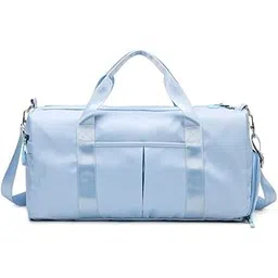 BANQLYN Travel Duffle Bag Sports Gym Weekender Bag with Dry Wet Storage Pocket & Shoe Compartment Lightweight Carryon Tote Handbag Yoga Bag for Men and Women (Pink) (Blue)-picture-19