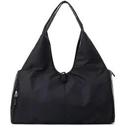 banqlyn Women Nylon Dry Wet Depart Sport Bags Multifunction Fitness Training Yoga Duffle with Shoe compartmentFitness Bags Yoga Mat Bag with Shoes Compartment Women Shoulder Bag (Black)-picture-25