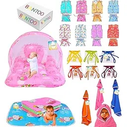 Bantoo 30 in 1 New Born Baby Products All | Gift Packs | Baby Shower | Infants Grooming | Baby Bedding | Clothes | Maternity Kit | Essential Items | Combos (Multicolor, 0-6 Months)-picture-20