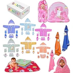 Bantoo Flat Bed 33 in 1 New Born Baby Products All | Gift Packs | Maternity Kit | Baby Shower | Infants Grooming | Baby Bedding | Clothes | Essential Items | Gifts Combo | Boys & Girls (0-6 Months)-picture-20