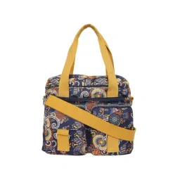 Baomi Blue & Yellow Floral Printed Medium Handbag-picture-16