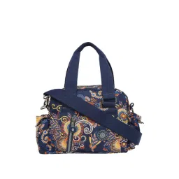 Baomi Blue & Yellow Printed Medium Handbag-picture-22