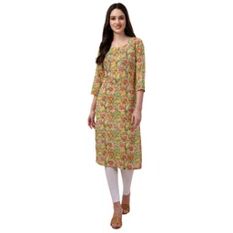 BAPS Floral Block Printed Gotta Patti Pure Cotton Kurta-picture-24