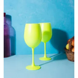 bar box Wine Glass for Party Home Wedding Multipurpose Use Glassware Lead Free Crystal Glasses (Green)-picture-35