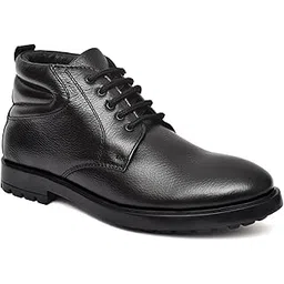 barbato Men's Genuine Leather (NDM Leather) Handmade Black Lace-up Formal Boots-picture-49
