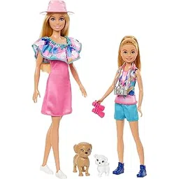 Barbie & Stacie Doll Set with 2 Pet Dogs & Accessories, Dolls with Blonde Hair & Blue Eyes, Summer Clothes-picture-26