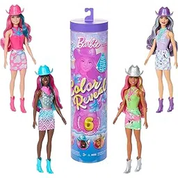 Barbie Color Reveal Fashion Doll and Accessories with 6 Surprises Disco Star Range Metallic Shine and Colour Changing Top (Styles May Vary) JCP01-picture-11