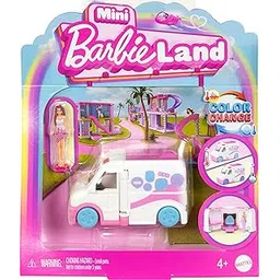 Barbie Mini BarbieLand Doll and Vehicle Toy Set with Barbie 1.5" Doll, Color Changing Ambulance and Medical Consultation, JCR34-picture-15