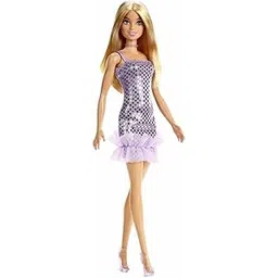 Barbie® Doll, Kids Toys, Blonde Hair, Lavender Metallic Mini Dress, Trendy Clothes and Accessories, Gifts for Kids​-picture-29