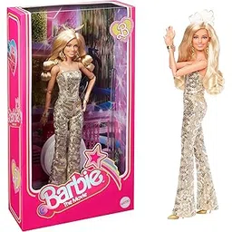 Barbie™ The Movie Doll, Margot Robbie as, Collectible Doll Wearing Gold Disco Jumpsuit with Glossy Curls and Golden Heels-picture-24