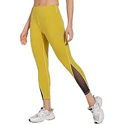 barbora Women's Stretchable Gym Leggings Fitted for Workout | Regular High Waist Gym Skinny Leggings (in, Alpha, XL, Regular, Yellow)-picture-30