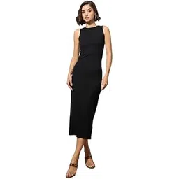 barcino Black Rib Back Cut-Out Midi Dress-picture-20