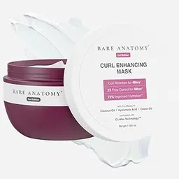 Bare Anatomy Curl Enhancing Hair Mask | Smoothens & Conditions Hair with Curl Retention & 2X Frizz Protection For 48 Hours | Coconut Oil, Hyaluronic Acid & Castor Oil | Sulphate & Paraben Free | 250g-picture-42