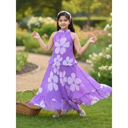 BARKAT DESIGNING PLANET Floral Print Chiffon Maxi Dress-picture-58