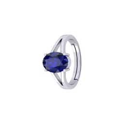 Barmunda gems Blue Brass Silver-Plated Ring-picture-22