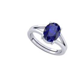 Barmunda gems Blue Brass Silver-Plated Ring-picture-18