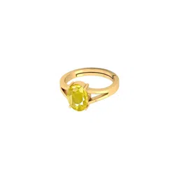 Barmunda Gems Brass Gold Toned Finger Ring with Yellow Stone-picture-23