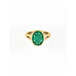 Barmunda gems Emerald Stone Studded Gold-Plated Finger Ring-picture-29