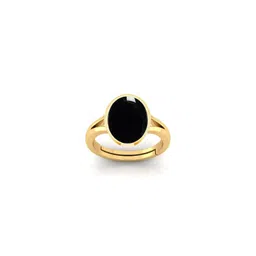 Barmunda gems Men Black Agate Stone Studded & Gold-Plated Brass Finger Ring-picture-20