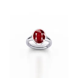 Barmunda gems Men Red Ruby Stone & Silver-Plated Brass Finger Ring-picture-22