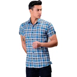 BASE 41 Men Slim Fit Checked Casual Shirt-picture-26