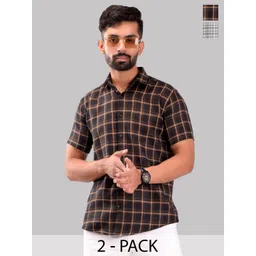 BASE 41 Men Slim Fit Checked Casual Shirt-picture-23