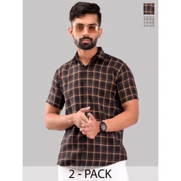 BASE 41 Men Slim Fit Checked Casual Shirt-picture-29