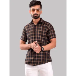 BASE 41 Men Slim Fit Checked Casual Shirt-picture-30