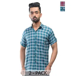 BASE 41 Men Slim Fit Checked Casual Shirt-picture-33