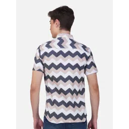 BASE 41 Men Slim Fit Chevron Printed Casual Shirt image 4