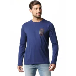 Basics Blue Muscle Fit Printed T-Shirt-picture-27