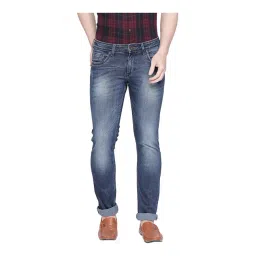 Basics Blue Skinny Fit Lightly Washed Jeans-picture-23
