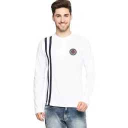 Basics Bright White Cotton Muscle Fit Striped Henley T-Shirt-picture-22