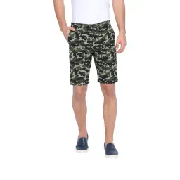 Basics Green Camo Casual Shorts-picture-25