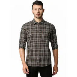 Basics Green Slim Fit Checks Shirt-picture-21