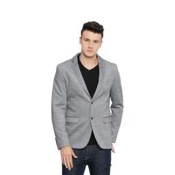 Basics Grey Full Sleeves Notched Lapel Blazer-picture-48