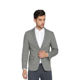 Basics Grey Full Sleeves Notched Lapel Blazer-picture-42